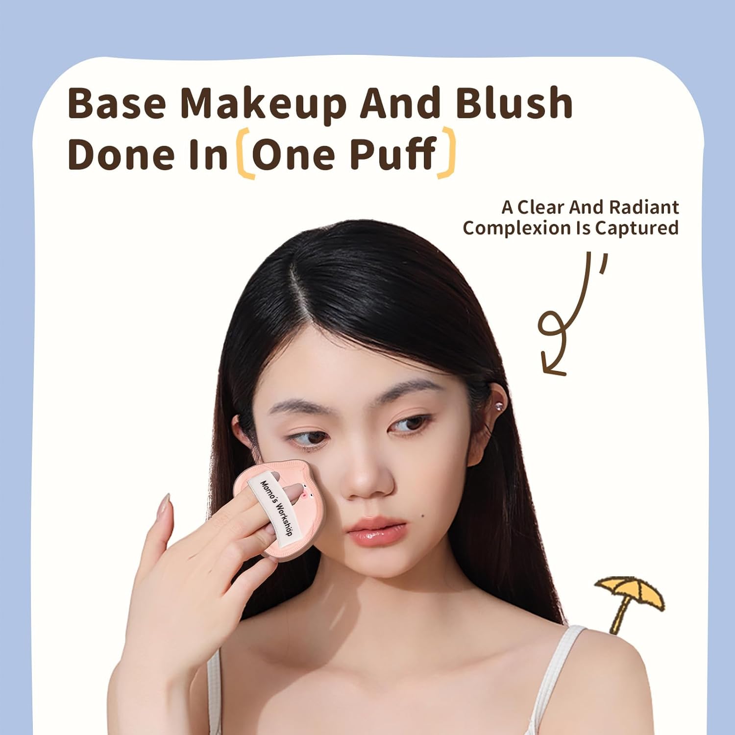 Sleepy Pig Puffs, Makeup Sponges Set, Dry&Wet Dual-Use Foundation Sponge - Hydrophilic Polyurethane, Expands 1.3x When Wet for Cream Foundation/Liquid Blush/Highlighter,2pcs Puffs & Storage Case-BrightBean Baby