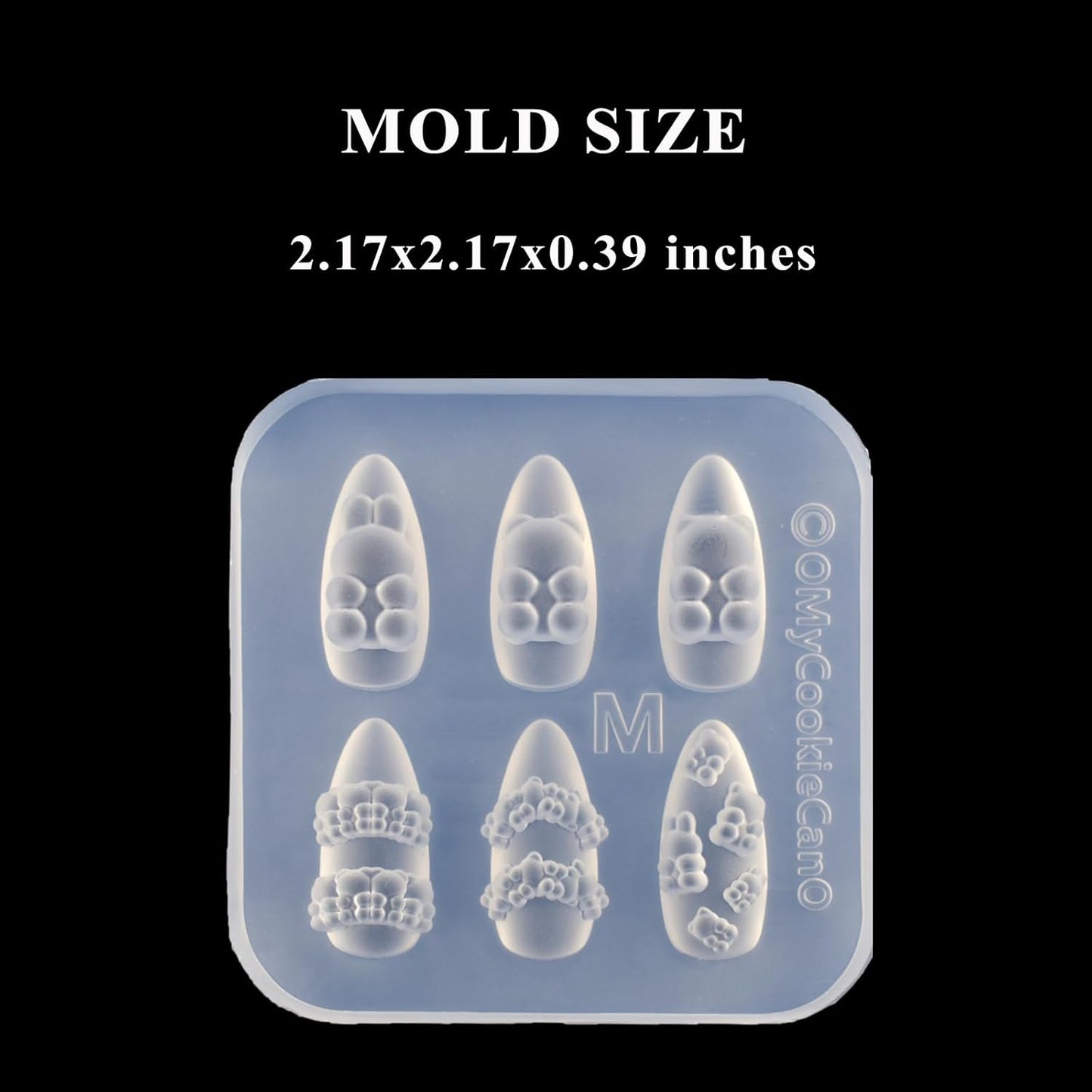 Silicone Nail Art Molds Cute Little Bear Charm Design Carving Template Resin Mold Nail Accessories for Women DIY Manicure Supplies-BrightBean Baby