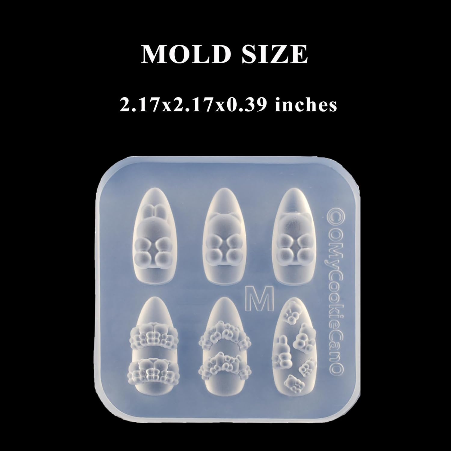 Silicone Nail Art Molds Cute Little Bear Charm Design Carving Template Resin Mold Nail Accessories for Women DIY Manicure Supplies-BrightBean Baby