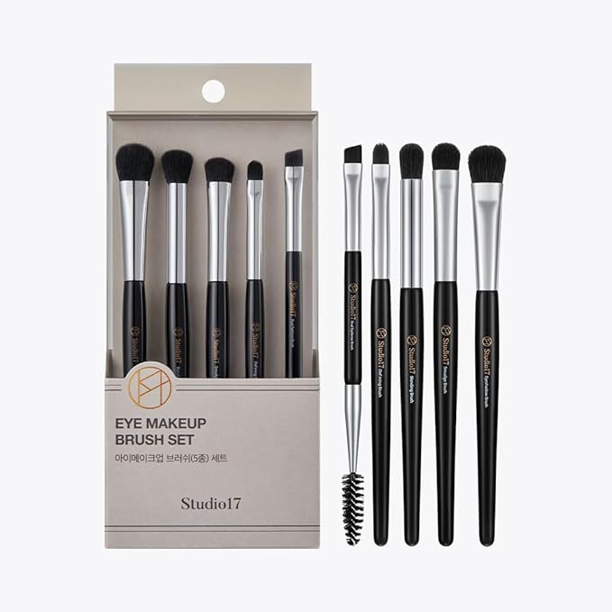 Eye Makeup Brush Set 5 Pcs | Small & Portable Eye Shadow Brushes | Korean Eye Makeup Brushes | Premium Synthetic Bristles for Professionals-BrightBean Baby