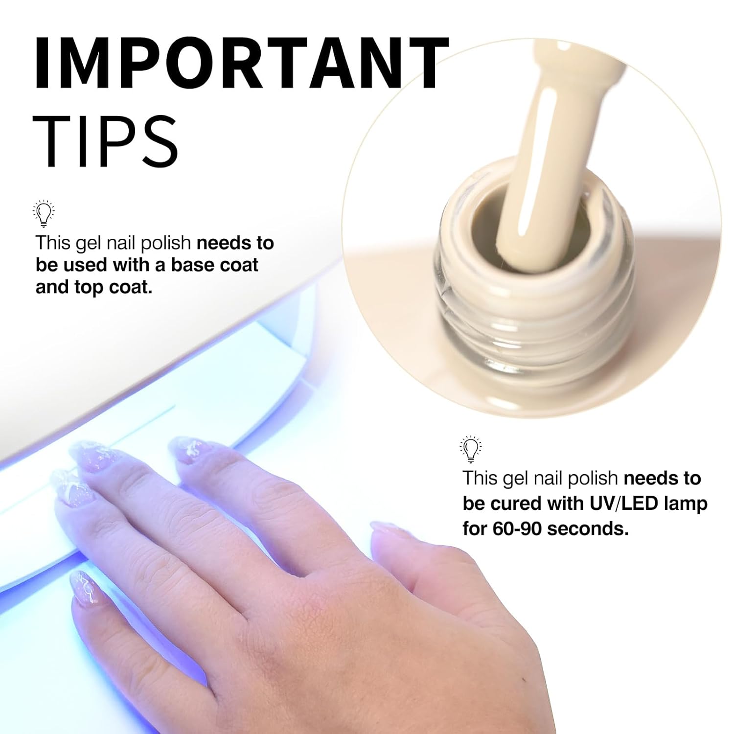 CANNI Nude Color Gel Polish, 1Pcs Albescent White Nude High Gloss Soak Off U V Gel Nail French Nail Manicure Salon DIY-BrightBean Baby