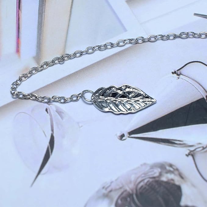 Boho Leaf Cuff Chain Earrings Silver Dangle Chain Earrings Cartilage Helix Earrings Cuff Helix to Lobe Chain Earrings Jewelry for Women and Girls-BrightBean Baby