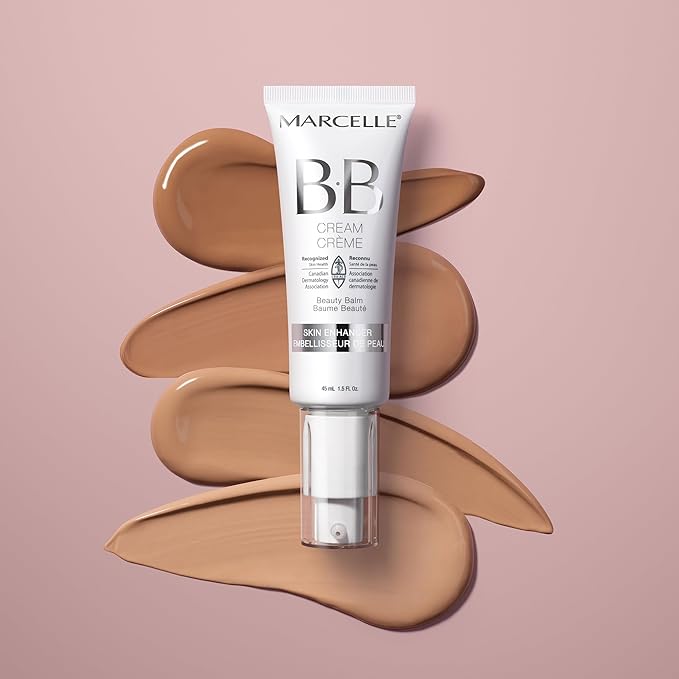 Marcelle BB Cream Beauty Balm, Light to Medium, Tinted Moisturizer, Skin Enhancer, Lightweight, Hydrating, Hypoallergenic, Non-Comedogenic, Fragrance-Free, Paraben-Free, Oil-Free, Cruelty-Free, 45 mL-BrightBean Baby