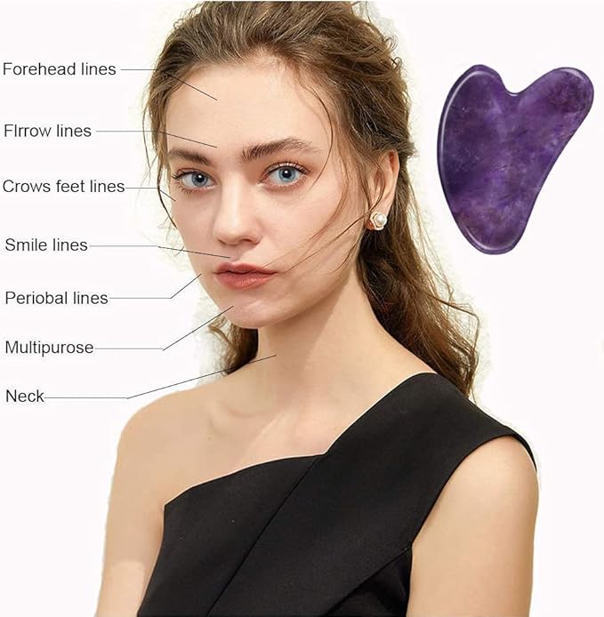 Ditind Gua Sha, Gua Sha Facial Tools, Guasha Tool for Face Tighten Skin, Gua Sha Massage Beauty Tool for Body Eyes Neck Massager with Travel Box-BrightBean Baby