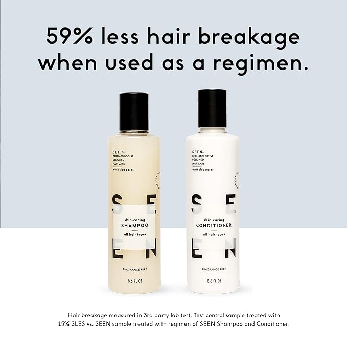 SEEN Shampoo Eco-Refill, Fragrance Free - Non-Comedogenic & Sulfate-Free Hair Shampoo- Dermatologist-Developed - Safe for Sensitive, Eczema & Acne Prone Skin-BrightBean Baby