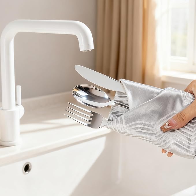 150 PCS Silver Plastic Silverware - Silver Plastic Flatware Disposable - Heavy Duty Disposable Utensils Sets Includes 50 Forks, 50 Spoons, 50 Knives for Party & Wedding