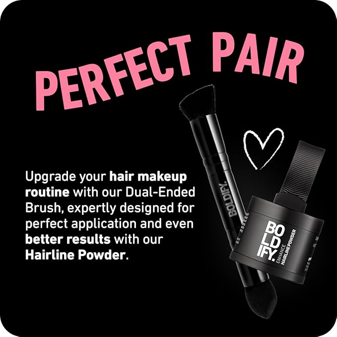 BOLDIFY Dual-Ended Hairline Powder Brush - Precision Makeup Brush Set with Sponge Tip for Seamless Blending - Ideal as a Concealer Brush, Hair Contour Brush, and Root Touch Up-BrightBean Baby