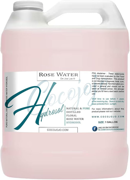 Rose Hydrosol Spray Cleansing Non GMO Facial Toner for Face Body Locs Rose Water Hydrating Face Mist, for Hydration Pure & Natural Hydrosol for All Skin Types - COCOJOJO - Bulk 128 OZ - 1 Gallon-BrightBean Baby