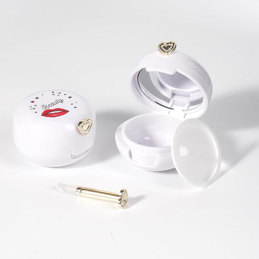 2 Pack Lip Balm Containers,Plastic Portable Empty Lip Balm Container with Mirror and Silicone Lip,Empty Lipstick Dispenser Box for Travel,Home-BrightBean Baby