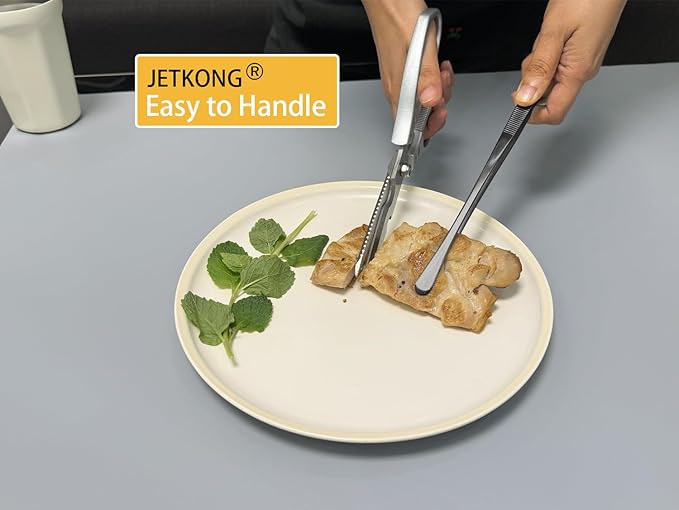 JETKONG 3 Pcs 9-Inch Serving Tweezer Tongs Kitchen Tweezers Stainless Steel Cooking Tweezers (9 9 9 Inch, Black)