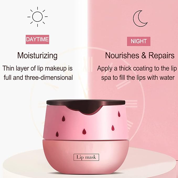 2Pcs Bee Lip Balm Honey Pot, Honey & Strawberry Lip Balm Moisturizing Lip Sleep Mask with Stick Hydrating & Prevention Dry and Cracked Lip Scrubs Exfoliator, Reduces Lip Lines-BrightBean Baby