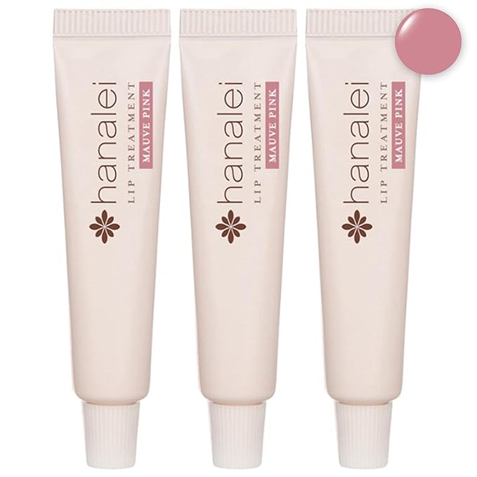 Hanalei Hydrating Lip Treatment Balm – Cruelty-Free, Paraben-Free Moisturizer for Severely Dry, Chapped Lips – Kukui Oil, Shea Butter & Grapeseed Oil –Mauve Pink Tint, Travel-Size 3-Pack (5g X 3)-BrightBean Baby