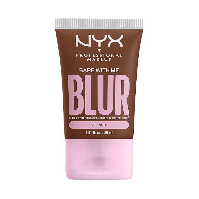 NYX PROFESSIONAL MAKEUP Bare With Me Blur Skin Tint Foundation Make Up with Matcha, Glycerin & Niacinamide - Rich-BrightBean Baby