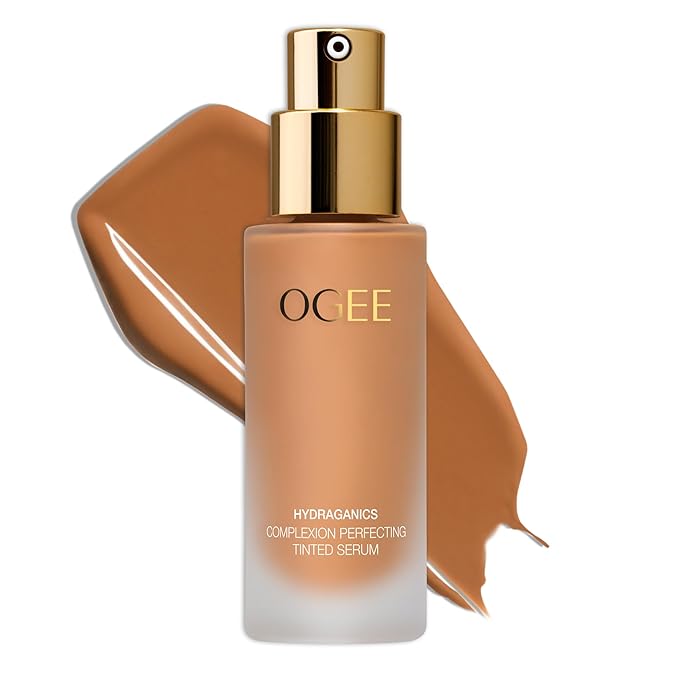 Ogee Complexion Perfecting Liquid Foundation - Lightweight Tinted Moisturizer For Face (Maple 8.25W - Medium Deep, Golden Bronze Undertones) - with Vitamin C & Jojoba Oil - Certified Organic-BrightBean Baby
