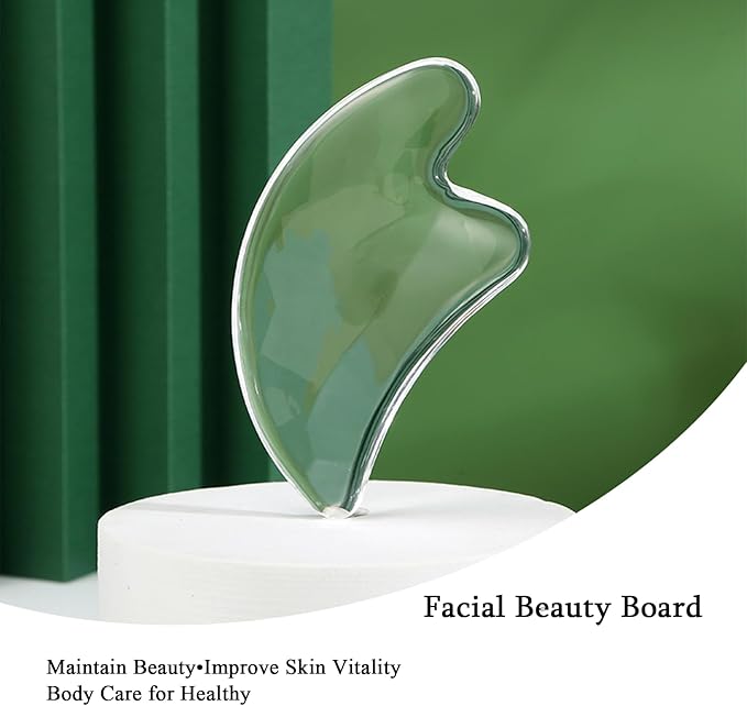 Transparent Gua Sha Facial Tools Natural Resin Face Massage Tool, Body Gua Sha Lymphatic Drainage Massager Fascia Blaster for Cellulite Remove Skin Care, Relieve Muscle Tension and Jawline Sculpting-BrightBean Baby