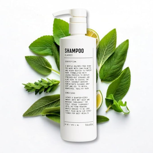 Blu Atlas Men's Natural Shampoo – Organic, Sulfate-Free, Paraben-Free – Deep Cleansing & Hydrating – Classic Scent (Bergamot, Sage, Patchouli) – Made in America– 16 oz-BrightBean Baby
