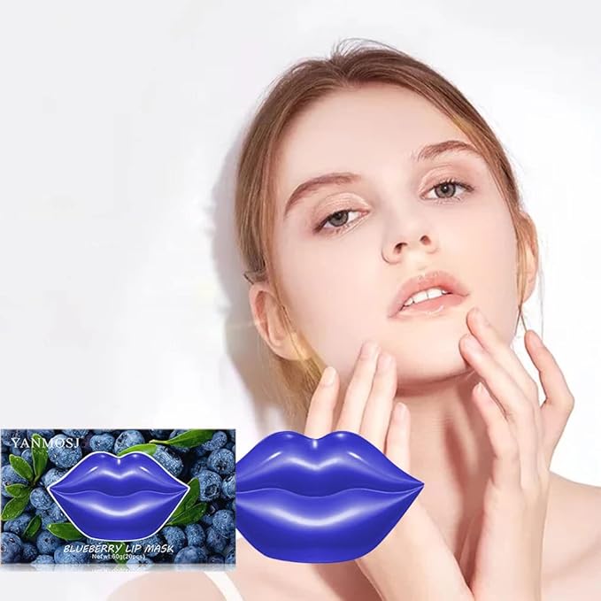 20Pcs Moisturizing Lip Mask, Lip Sleep Mask Reduces Lip Lines and Restores Moisture, Lip Mask Effectively Nourishes the Lip Skin, Gel Treatment Lip Masks Plumping Lips Mask Lip Care Products (Purple)-BrightBean Baby