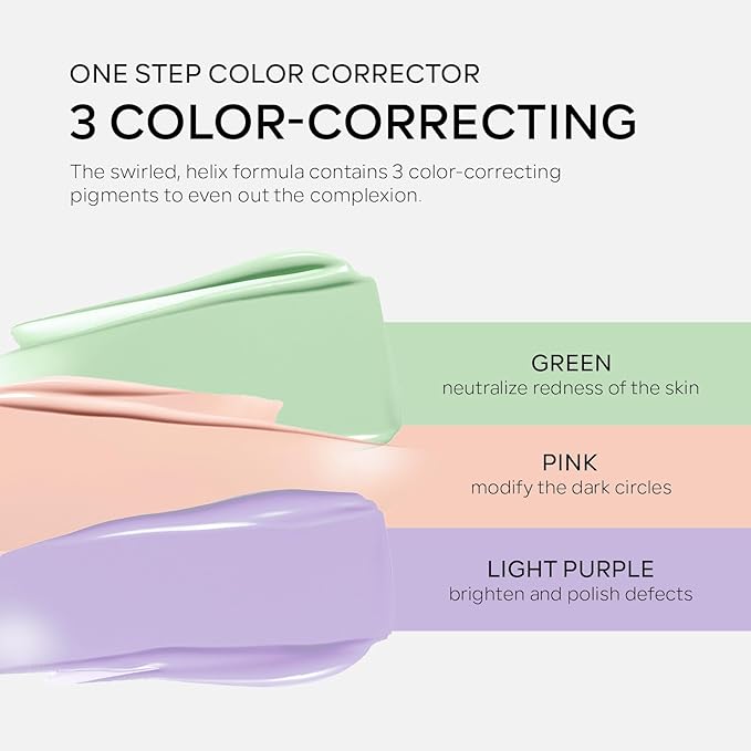 3 in 1 Color Correcting Makeup Primer Facial Serum, SPF 50 PA+++ Sunscreen Isolation Cream, Oil Control Moisturizing Skin Tone Correcting, One Step Color Corrector Face Primer-BrightBean Baby