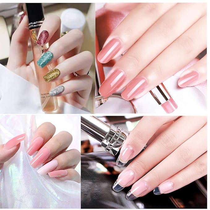 Gel Nail Polish Kit for Women with 6 Colors Extension Poly Nail Gel set, 48W UV Lamp, 12pcs nail polish set with Base Coat and Top coat,Professional Manicure Tool for Home DIY Salon-BrightBean Baby