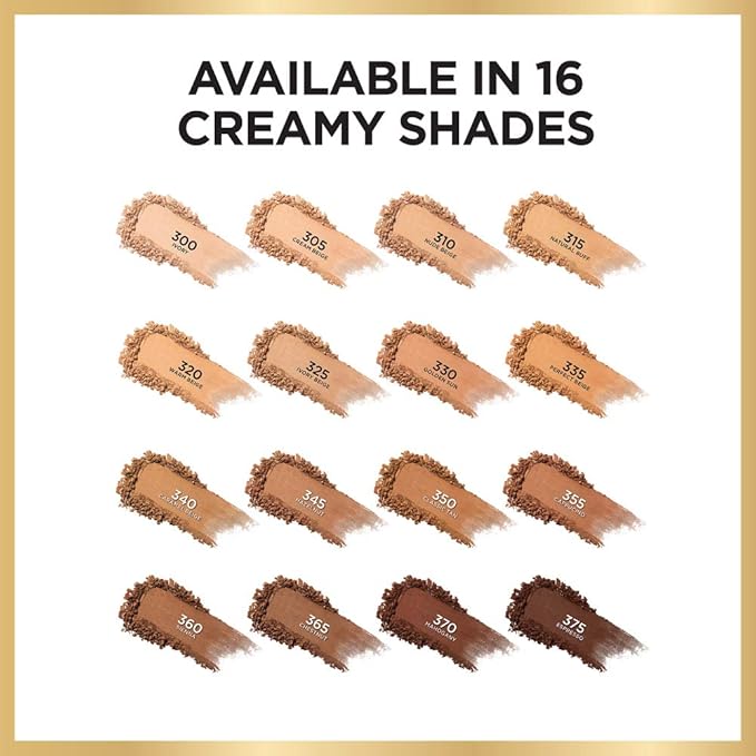 L'Oreal Paris Age Perfect Creamy Powder Foundation Compact, 315 Natural Buff, 0.31 Ounce-BrightBean Baby