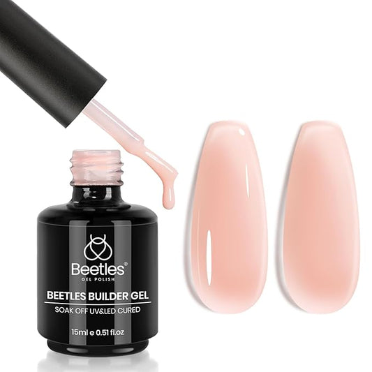 Beetles Builder Gel for Nails,0.51 OZ 7 in 1 Nude Jelly Builder Nail Gel Color for Building Apex & Nail Extension Strengthen Thin Nails Salon DIY Manicure Nail Art for Women-BrightBean Baby