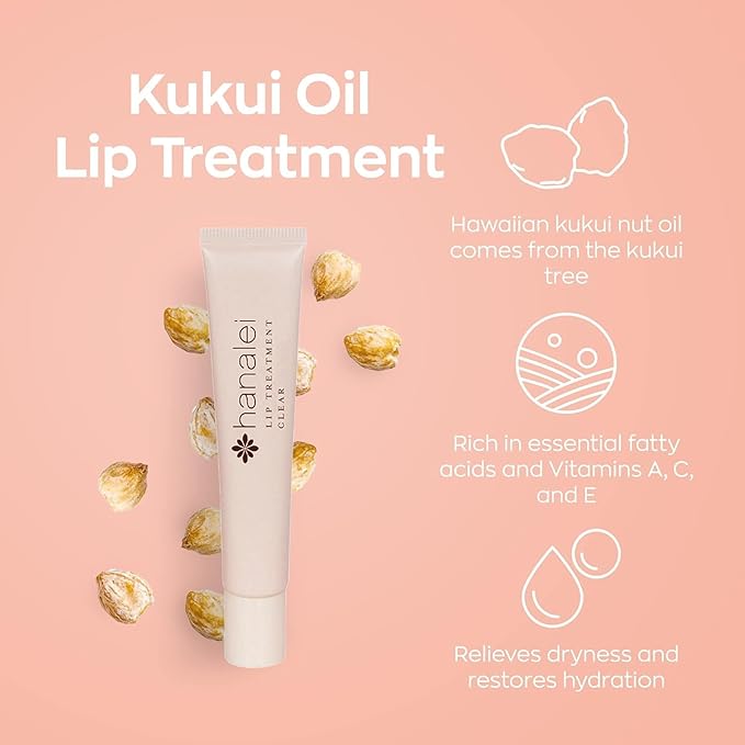 Hanalei Lip Treatment Duo – Hydrating Lip Balm & Repair for Dry, Chapped Lips with Kukui Oil, Shea Butter, Agave & Grapeseed Oil – Clear Lip Moisturizer & Conditioner, Full & Mini Travel-Size-BrightBean Baby