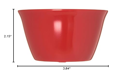 Carlisle FoodService Products Dallas Ware Reusable Plastic Bowl Bouillon Cup Bowl for Home and Restaurant, Melamine, 8 Ounces, Red, (Pack of 24)