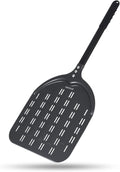 Perforated Pizza Peel, 12 x 14 Inch Rectangular Pizza Turning Peel, Professional Anodized Aluminum Turning Pizza Spatula, 26 inch overall