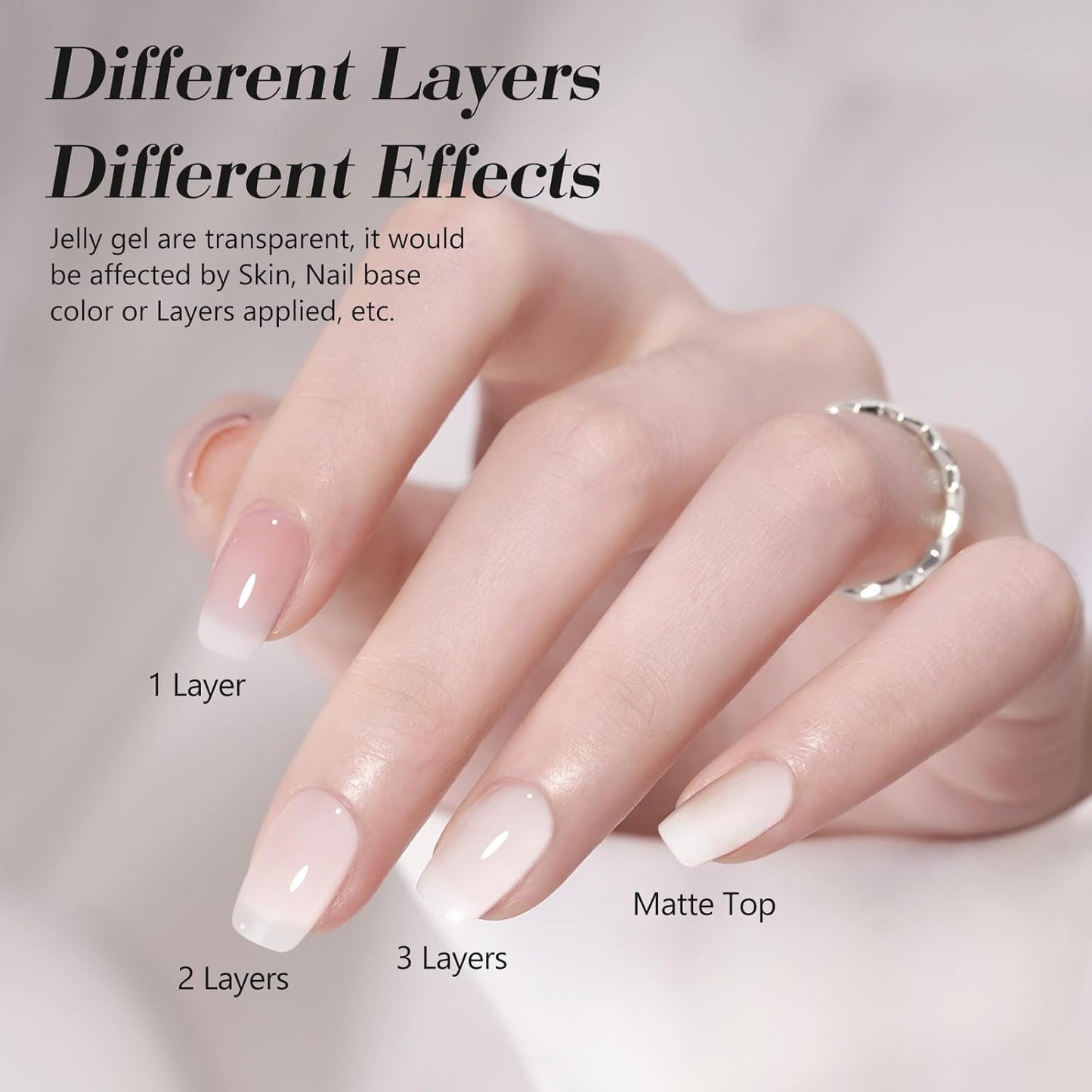 CANNI Milky White Jelly Gel Polish – 9ML Translucent Sheer Nude Soak-Off UV/LED Gel Nail Polish for DIY Manicure or Salon Use-BrightBean Baby