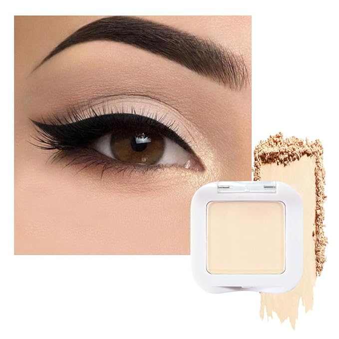 evpct Matte Nude Beige Mini Single Eyeshadow Palette, French Anilla Nude Natural Cream Matte Eye Shadow Palette Makeup Singles for Older Women Eyes, High Pigment Long Lasting Monochrome Eyeshadow-BrightBean Baby
