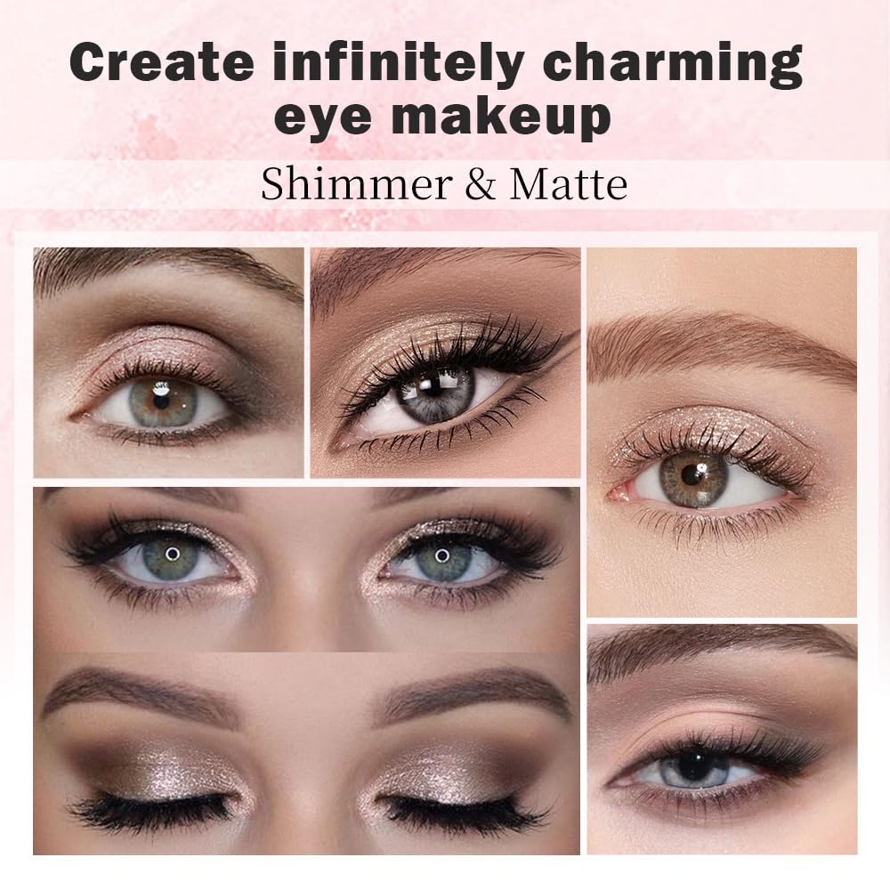 Nude Brown 7Colors Eyeshadow Makeup Palette with Mirror,Natural Neutral Eye Shadow Palettes for Older Women,Long Lasting Naturing-Looking,Lightweight,Waterproof,Eye Makeup Kit Travel Size,Vegan-BrightBean Baby