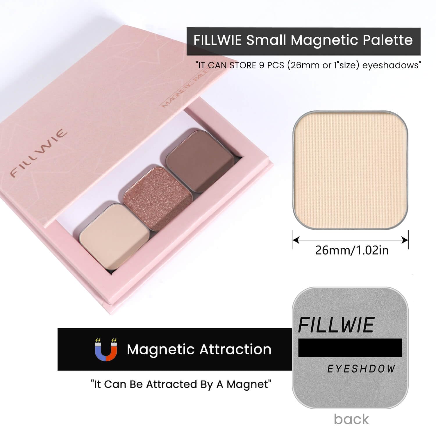 3-Color Eyeshadow Combo Pack – Matte & Shimmer Neutral Shades,Powder, Highly Pigmented, Long-Lasting, Refills Pans for Custom Magnetic Palette-BrightBean Baby