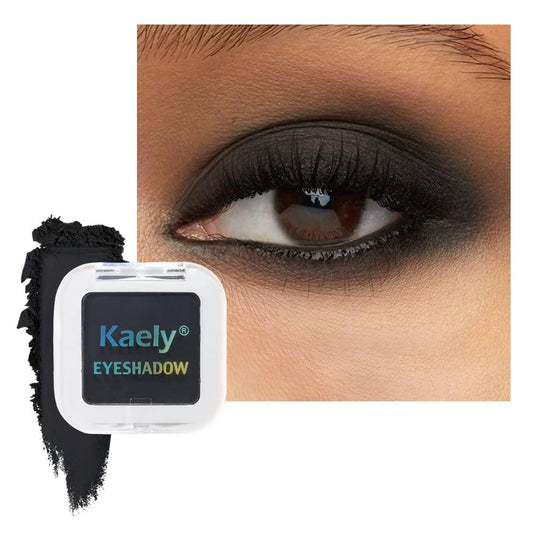 Kaely Pressed Single Eyeshadow Makeup, Black Matte Highly Pigmented Monochrome Eye Shadow Palette, Waterproof Neutral Powder Mini Eyeshadow, sombras para ojos, Lightweight Blendable, 07-BrightBean Baby