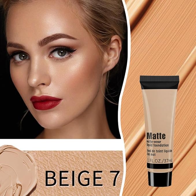 1 Pack Liquid Foundation Cream for Face Makeup,Durable Full Coverage Matte Concealer Make Up,Oil Control & Waterproof Base Primer -1 Fl.Oz-BEIGE 6#-BrightBean Baby