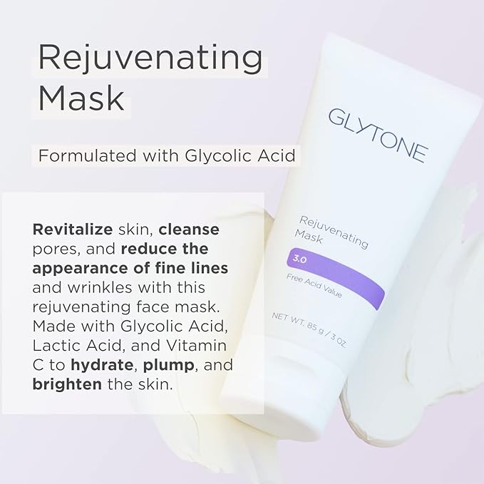 Glytone Rejuvenating Mask - 3% Pure Glycolic Acid, Lactic Acid, Vitamin C & Collagen - Purify & Exfoliate - For All Skin Types - Fragrance-Free - 3 fl. oz.-BrightBean Baby