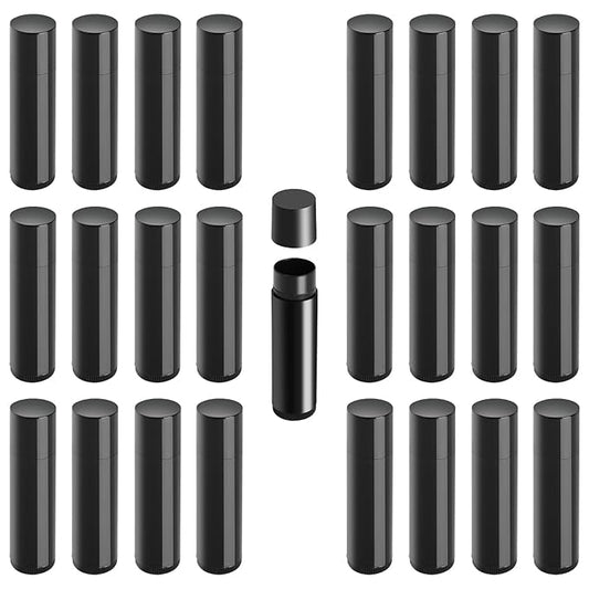 25PCS 3/16 Oz (5.5 ml) Twist up Lip Balm Tubes,Empty Lip balm containers, Echapstick tubes empty, Refillable Lip Balm Bottles, for DIY Homemade Lipsticks,Chapsticks,Homemade Solid Perfume, Black-BrightBean Baby
