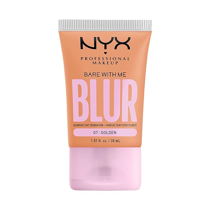 NYX PROFESSIONAL MAKEUP Bare With Me Blur Skin Tint Foundation Make Up with Matcha, Glycerin & Niacinamide - Golden-BrightBean Baby