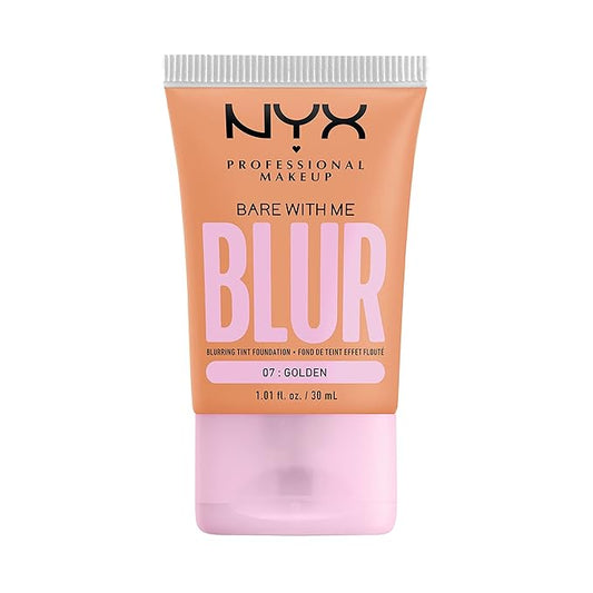NYX PROFESSIONAL MAKEUP Bare With Me Blur Skin Tint Foundation Make Up with Matcha, Glycerin & Niacinamide - Golden-BrightBean Baby
