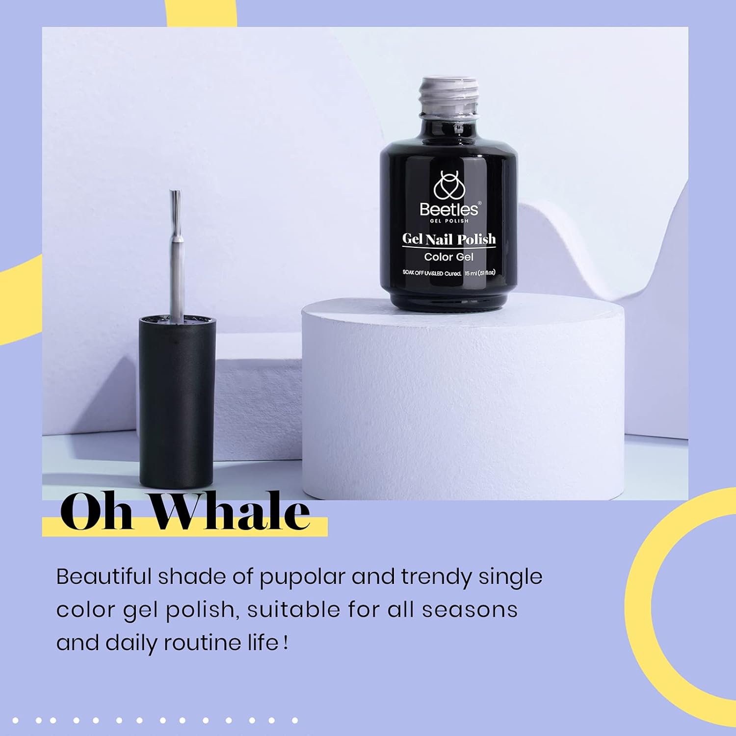 Beetles Gray Gel Nail Polish, 15ml Fall Grey Gel Polish Soak Off UV LED Nail Lamp Nail Art Manicure Salon DIY Home 0.5Oz Nail Polish for Women-BrightBean Baby