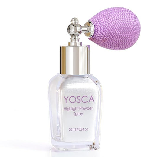Yosca Highlighter Powder Spray, 20ML Cosmetic Grade Shimmer Powder Diamond Glitter Spray Sparkle Highlighter Makeup Festival Concert Accessorise for Rave Clothes Hair Face Nail Art - Silver Dust-BrightBean Baby
