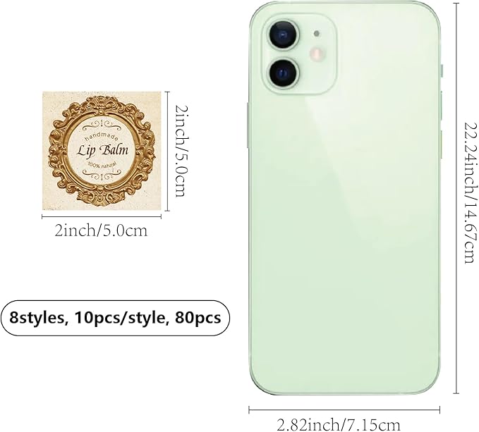 CRASPIRE 80Pcs 8 Styles Lip Balm Sticker Retro Photo Frame Self-Adhesive Homemade Lip Balm Labels Vintage Square DIY Label Stickers for Lip Balm Containers Cosmetics Lipsticks-BrightBean Baby