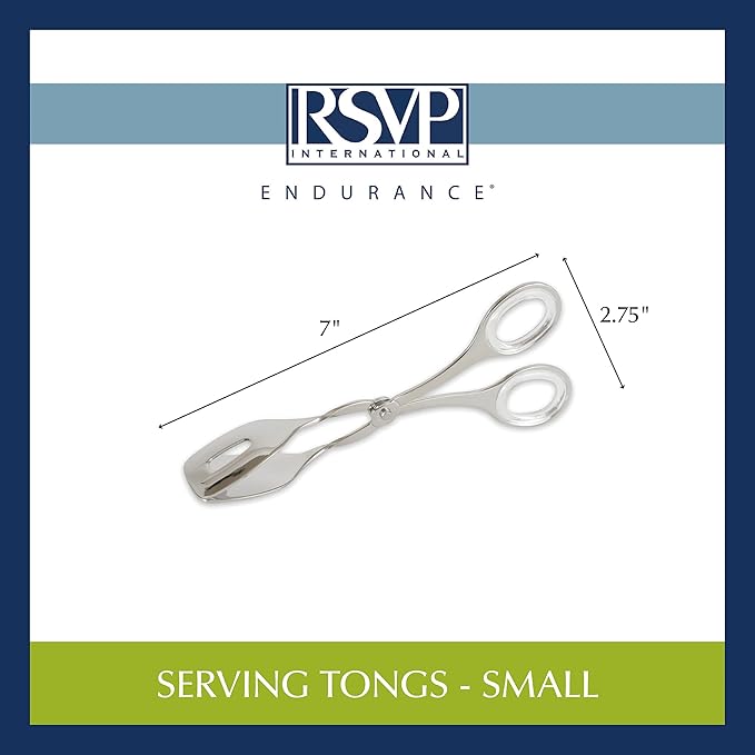 RSVP Endurance Small Stainless Steel Serving Tongs