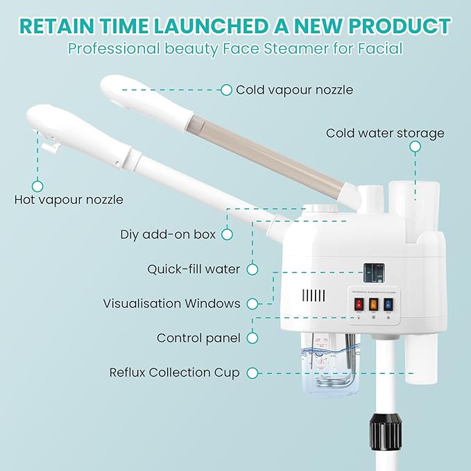 face steamer for hot and cold, Face Steamer with More Steam, Adjustable Height for Face Steamer Suitable for Personal Home and Professional Personal Care Places, Moisturizing or Hydrating.-BrightBean Baby