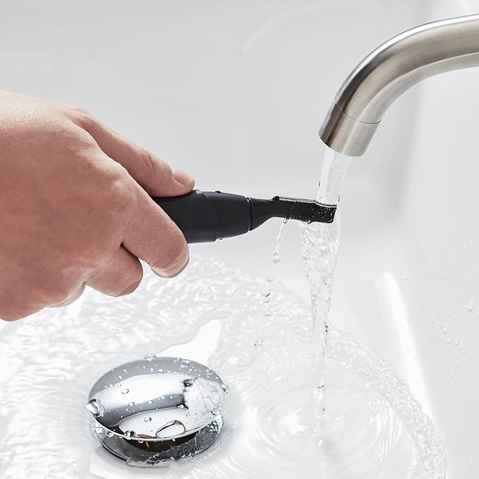 Panasonic Facial Hair Trimmer for Sensitive Skin, Unisex Detailer with Flexible Head, Gentle on Acne, Includes 2 Eyebrow Attachments, Wet/Dry - ER-GM40-K (Black)-BrightBean Baby