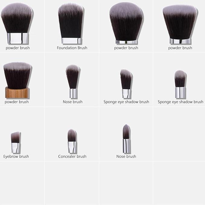 Foundation Concealer Palette with Makeup Sponges & Applicator, 11 Pcs Foundation Powder Concealers Eye shadows Blush Makeup Brushes, 2 in 1 Compact Contouring Duo Layer Plate, Pearl White-BrightBean Baby