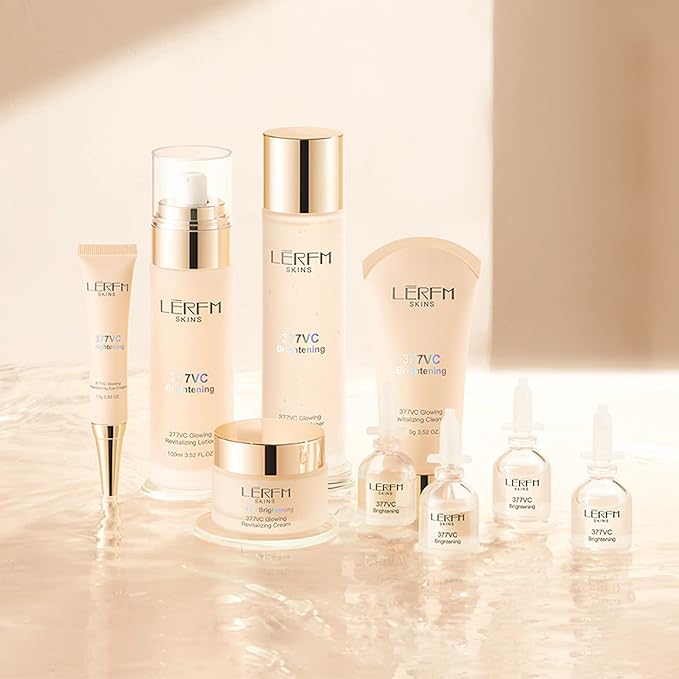 AESTHTANY LERFM Moisturizing Brightening Aloe Face Skin Care Set Hyaluronic Serum Skin Care Set | Radiant, Youthful Skin Alcohol-Free Hypoallergenic Cleanse, Recondition and Puri (377- Nine piece set)-BrightBean Baby