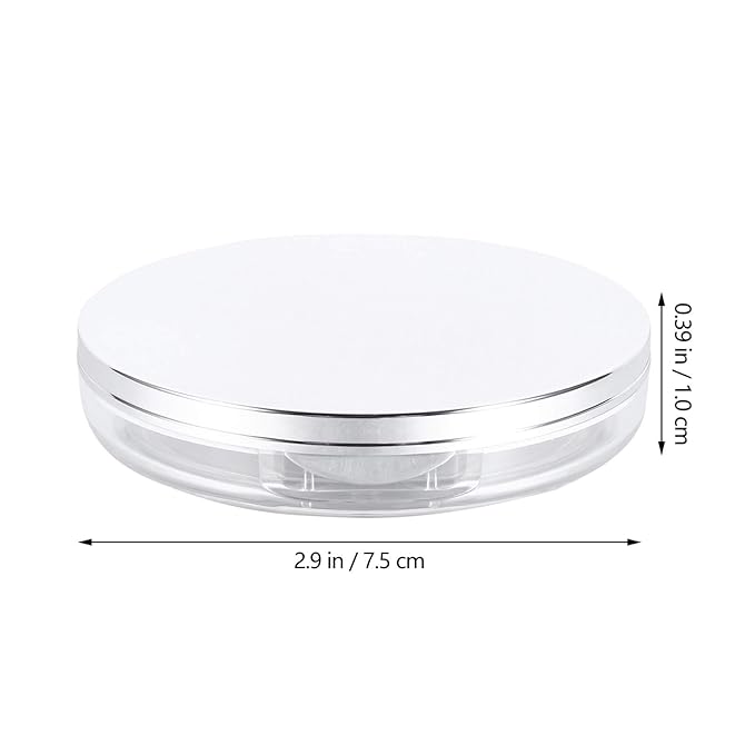 Powder Container 2pcs Loose Powder Containers with Elasticated Net Sifter, Mirror and Puff 5g Loose Powder Compact Case Case for DIY Makeup and Travel (Sliver) Powder Puff-BrightBean Baby