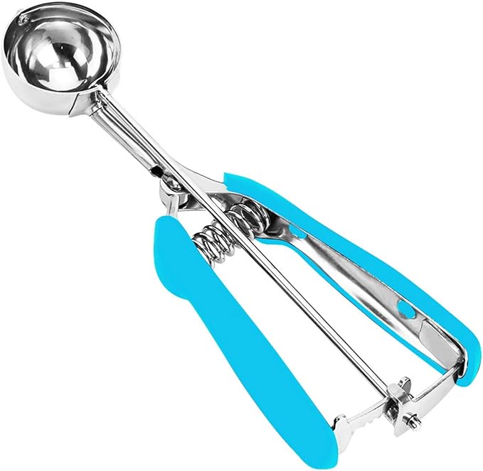 Cookie Scoop, Ice Cream Scoop, 1.5 Tbsp/ 23ml/ 0.7 oz Cookie Scoops for Baking, 18/8 Stainless Steel Cookie Scooper for Baking, Cookie Dough Scoop, Ice Cream Scooper with Trigger Release (Blue)