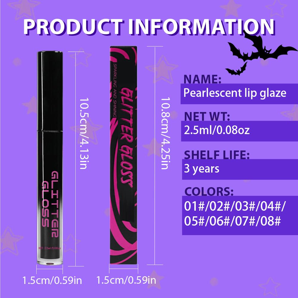 Gray Black Metallic Lipstick for Women,Glitter Sparkling Liquid Lipstick,Long Lasting Waterproof Lightweight Comfortable Non-Drying Bold Dark Lip Gloss for Gothic Stage Makeup,Vegan-BrightBean Baby