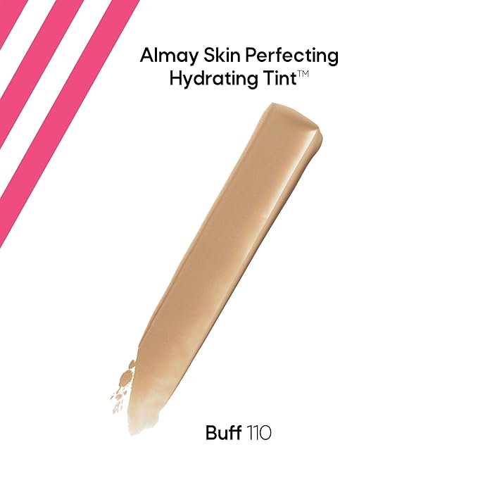 Almay Hydrating Liquid Foundation Tint, Lightweight with Light Coverage, Naturally Dewy Finish, Hypoallergenic, Dermatologist TestedFragrance Free, 110 Buff, 0.94 fl oz.-BrightBean Baby